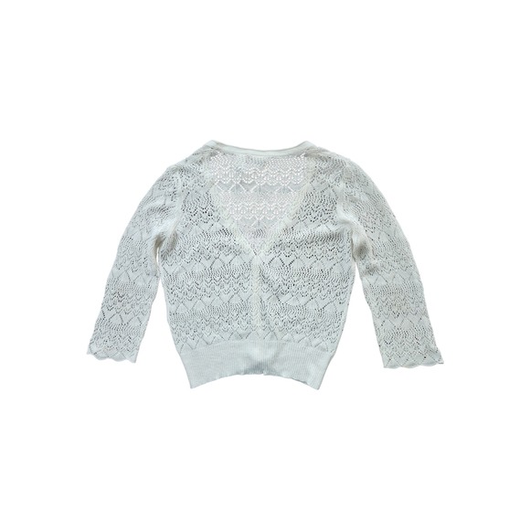 Emma James Sweaters - Emma James Vintage Cottagecore Open Knit Button-Front Cardiaan - lvory XL